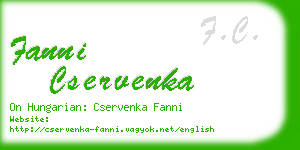 fanni cservenka business card